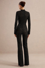 Temptelle | Black Lace High-Neck Jumpsuit