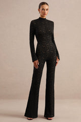Temptelle | Black Lace High-Neck Jumpsuit