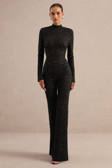 Temptelle | Black Lace High-Neck Jumpsuit