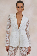 Vergia | White Lace Tailored-Blazer