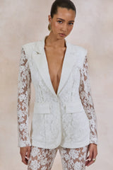 Vergia | White Lace Tailored-Blazer
