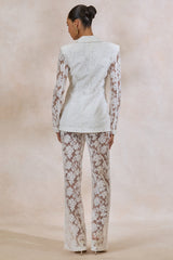 Vergia | White Lace Tailored-Blazer