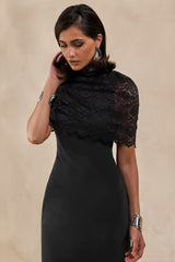 Caliro | Black Lace High-Neck Short Cape