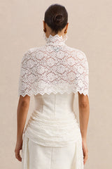 Caliro | White Lace High-Neck Short Cape