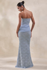 Vissia | Powder Blue Lace Bandeau Bodysuit