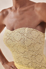 Vissia | Lemon Lace Bandeau Bodysuit
