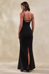 Zavira | Black Square-Neck Maxi Dress