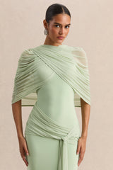 Magoria | Mint Mesh Round-Neck Cape