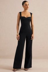 Jorja | Black Sweetheart-Neck Jumpsuit