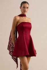 Lioray | Burgundy Lace Scarf