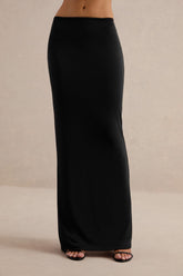 Koralia | Black High Waist Maxi Skirt