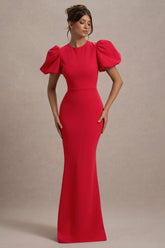 Love Letters | Red Puff-Sleeve Maxi Dress