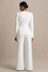 Silvia | White Straight-Leg Trousers