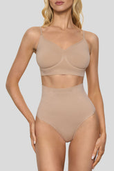 BOOMBA | Beige Short-Waisted Thong Shapewear