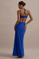 Leandra | Blue Strappy Cut-Out Maxi Dress
