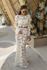 Kingston | Cream Lace Maxi Skirt