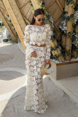 Kingston | Cream Lace Maxi Skirt