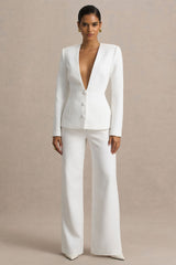 Silvia | White Straight-Leg Trousers