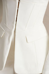 Unbeaten | White Fitted Corset Blazer Jacket