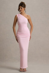 Dalarie | Pink One-Shoulder Gathered Maxi Dress