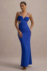 Leandra | Blue Strappy Cut-Out Maxi Dress