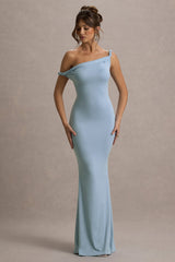 Lita | Powder Blue Twisted Asymmetric Maxi Dress
