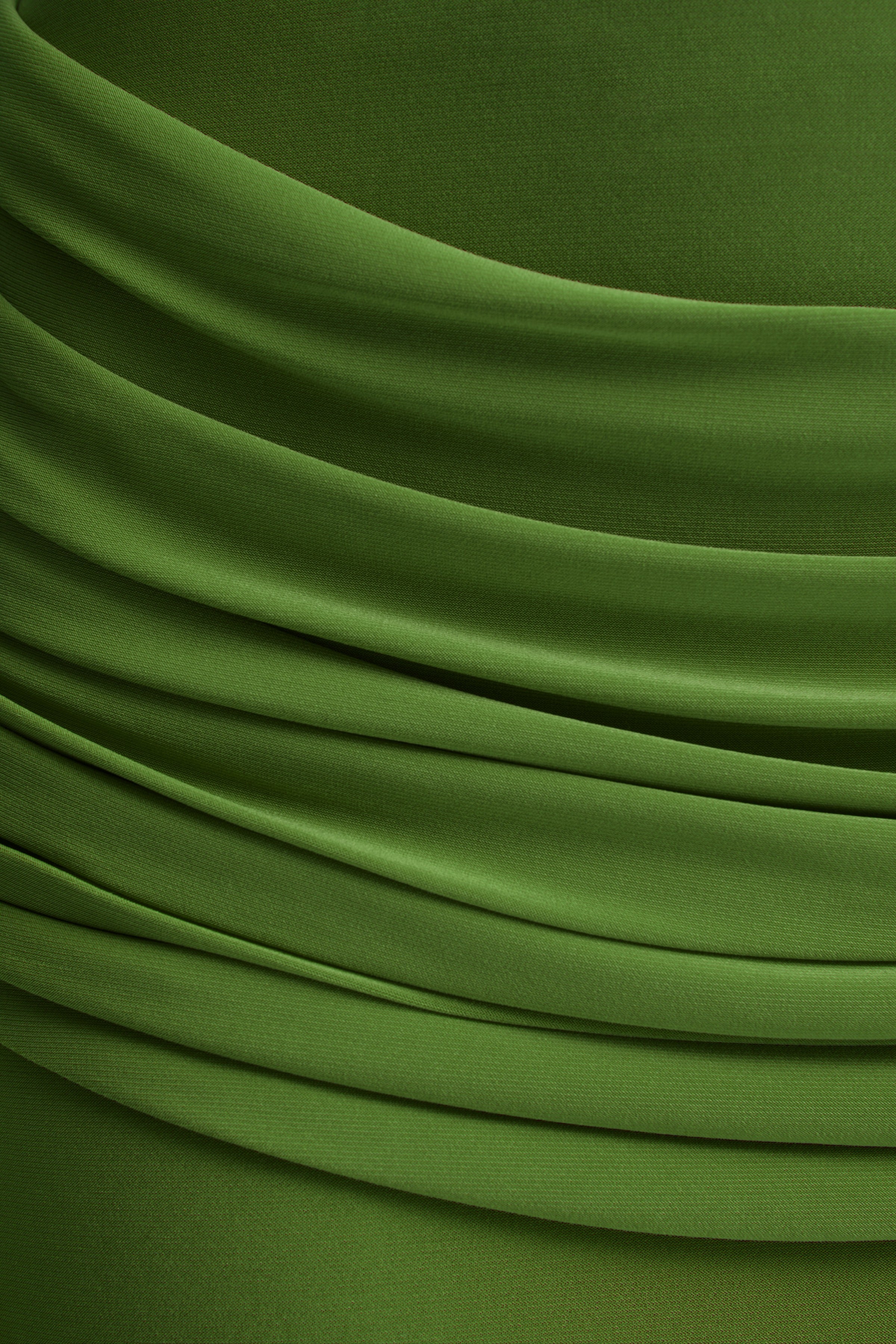 Graciella | Green Bandeau Maxi Dress With Draped Detailing And Scarf