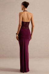 Florine | Burgundy Twisted Waist Maxi Skirt