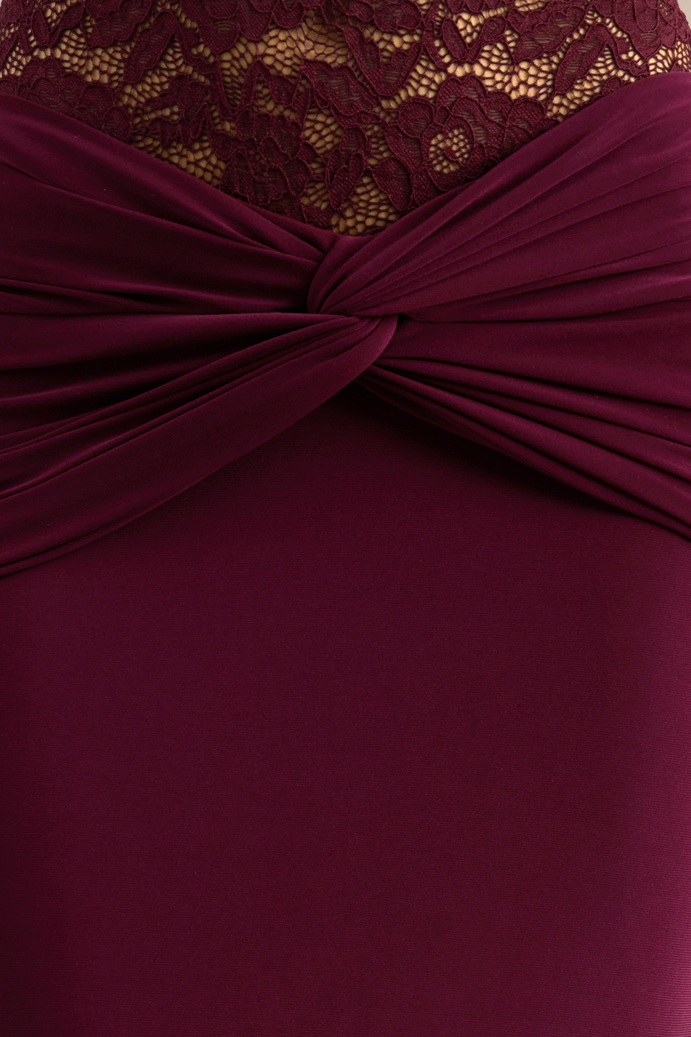 Florine | Burgundy Twisted Waist Maxi Skirt