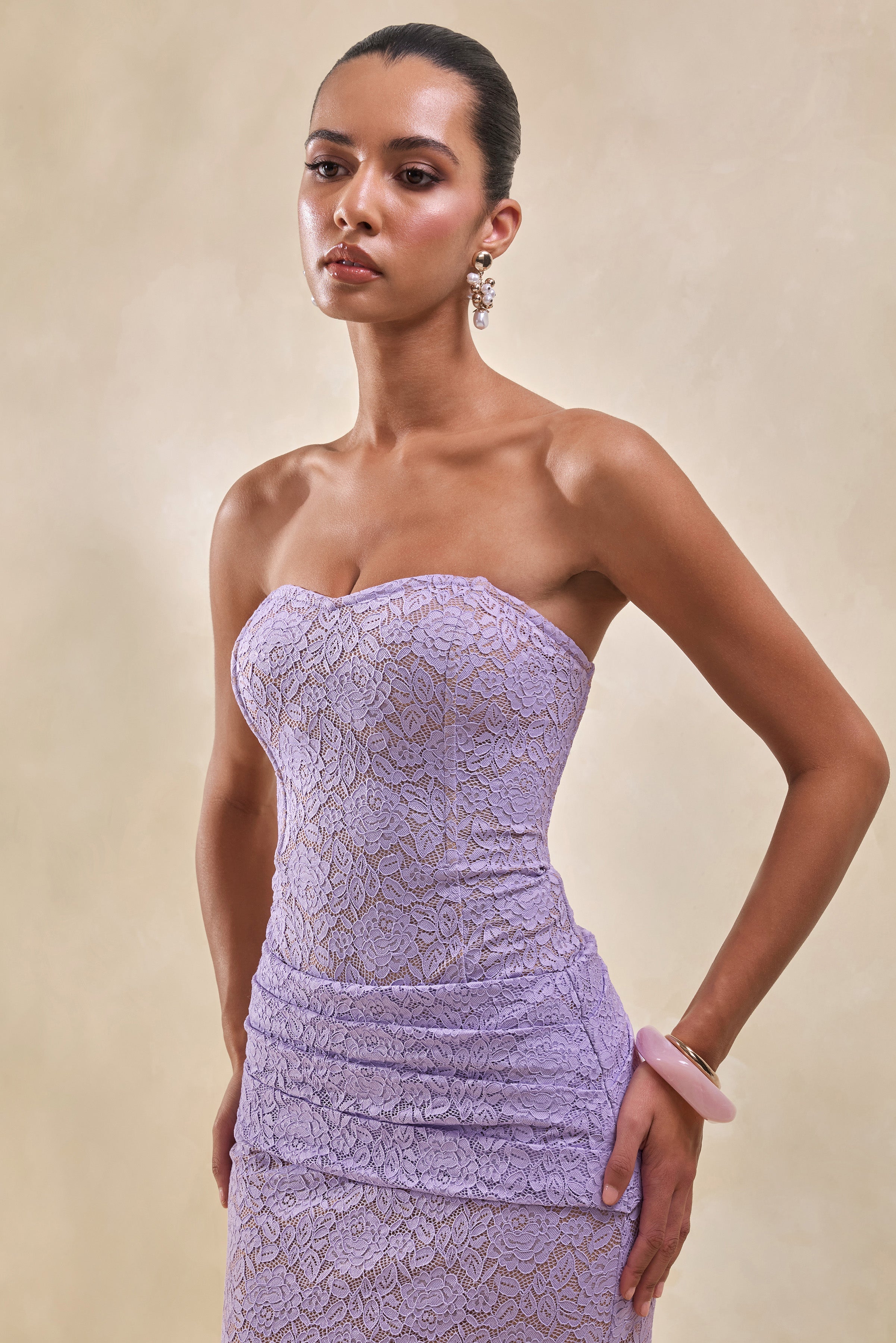 Vissia | Lilac Lace Bandeau Bodysuit