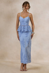 Revia | Light Blue Lace Maxi Skirt