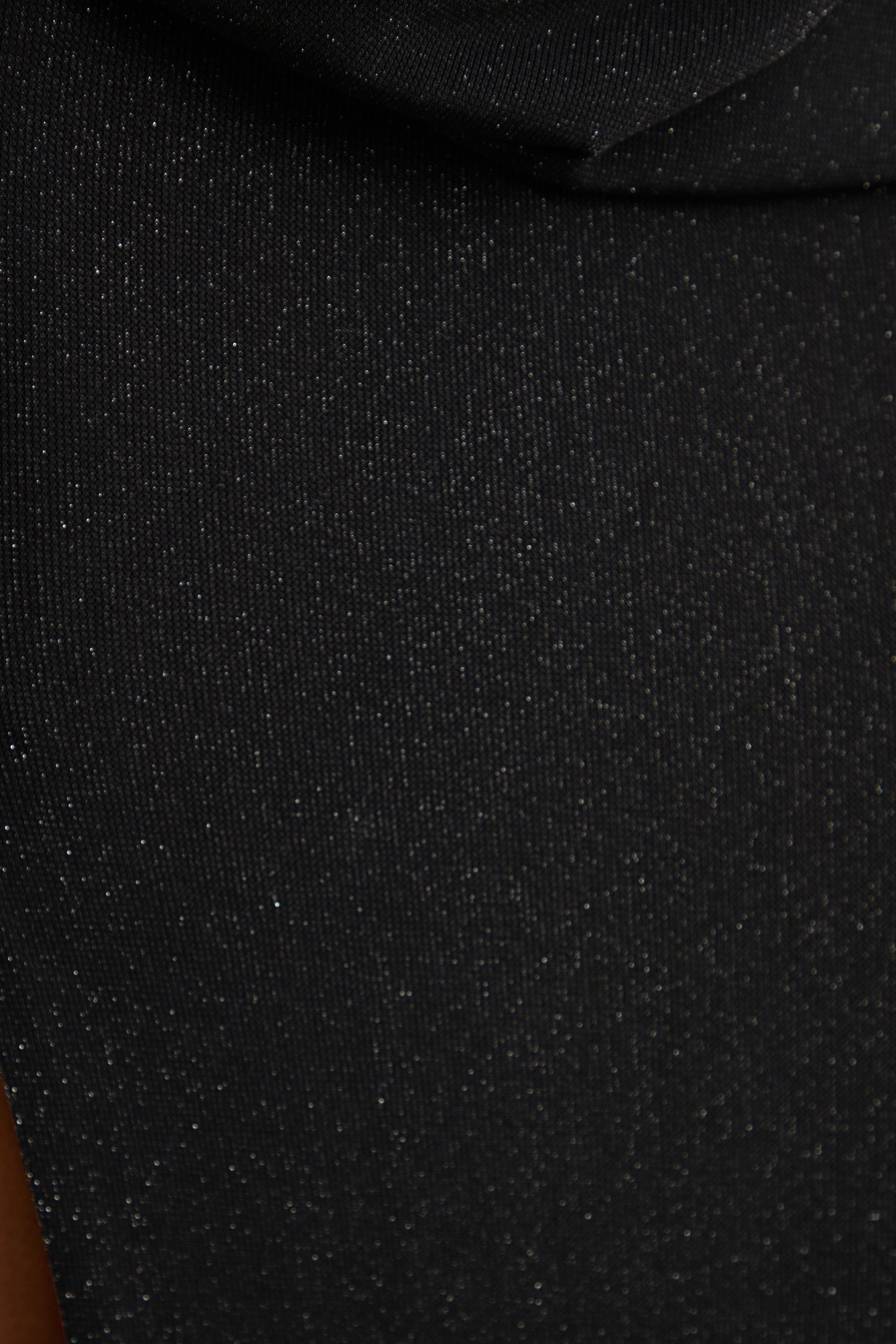 Velia | Black Extreme Plunge-Neck Semi-Sheer Maxi Dress With Front High Split