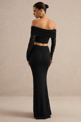 Vesalia | Black Lace Maxi Skirt