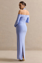 Melisandre | Light Blue Halter-Neck Maternity Maxi Dress