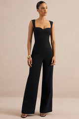 Jorja | Black Sweetheart-Neck Jumpsuit