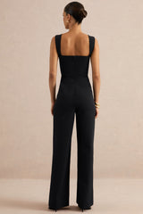 Jorja | Black Sweetheart-Neck Jumpsuit