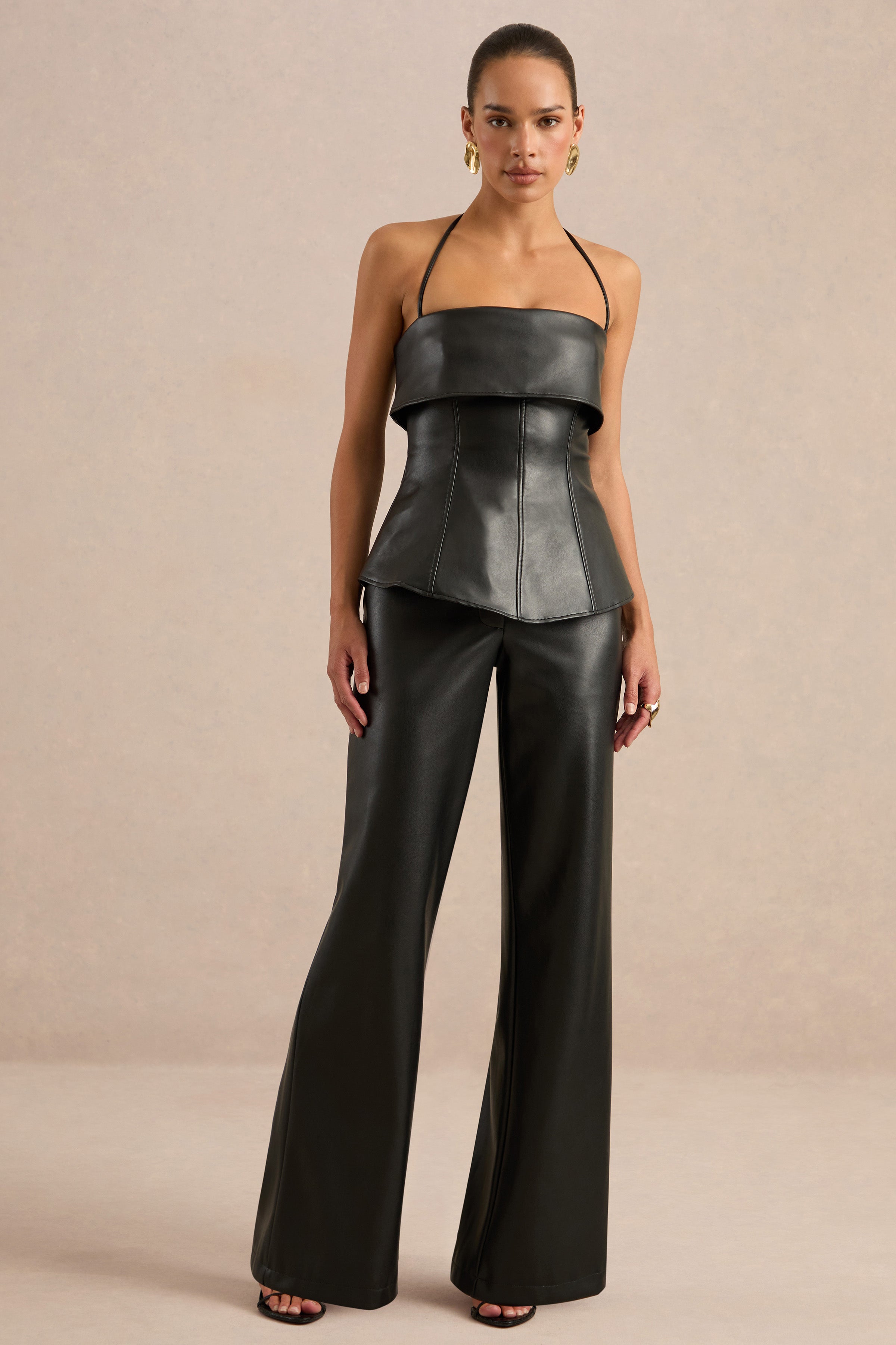 Gaelina | Black Straight-Leg Trousers