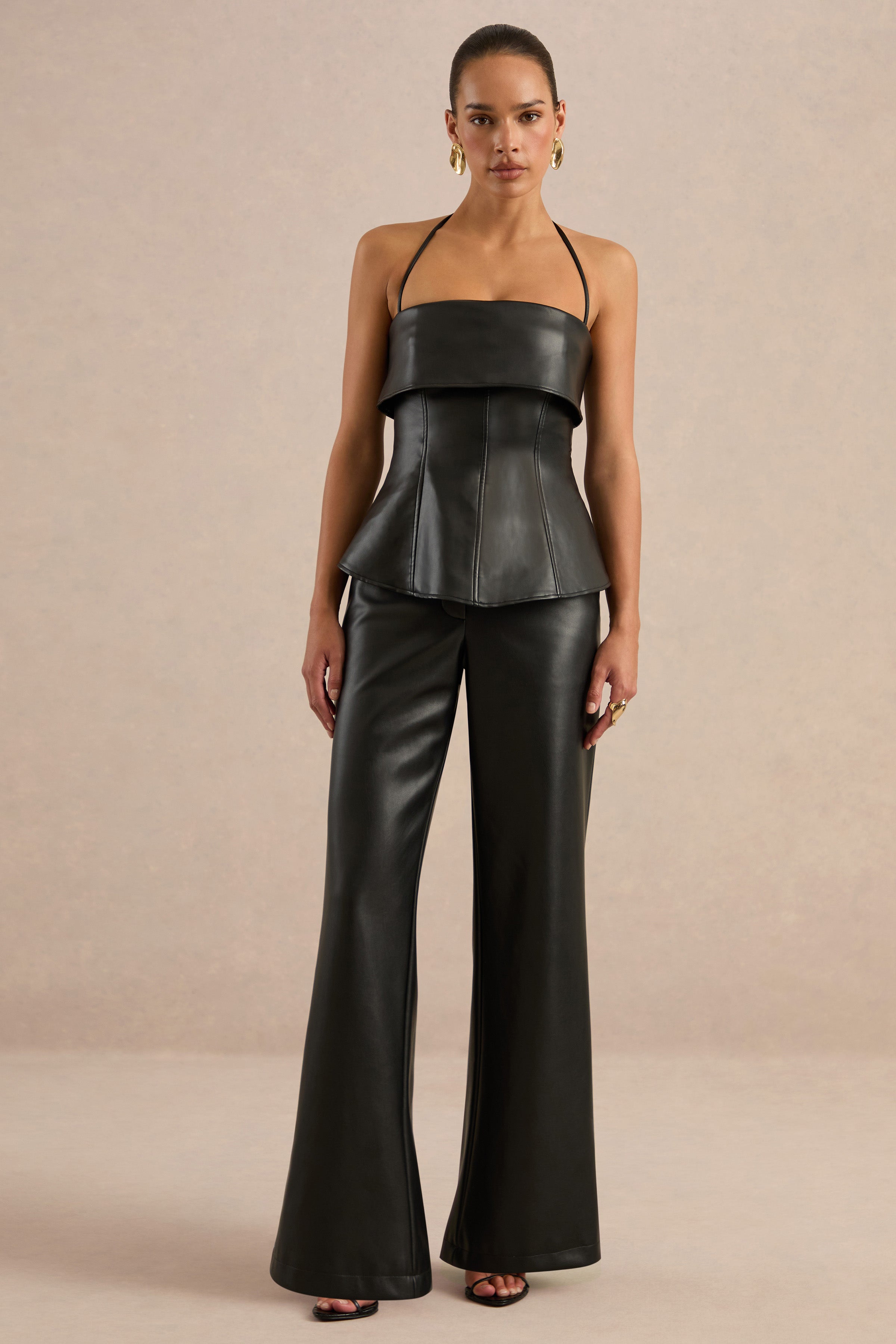 Gaelina | Black Straight-Leg Trousers