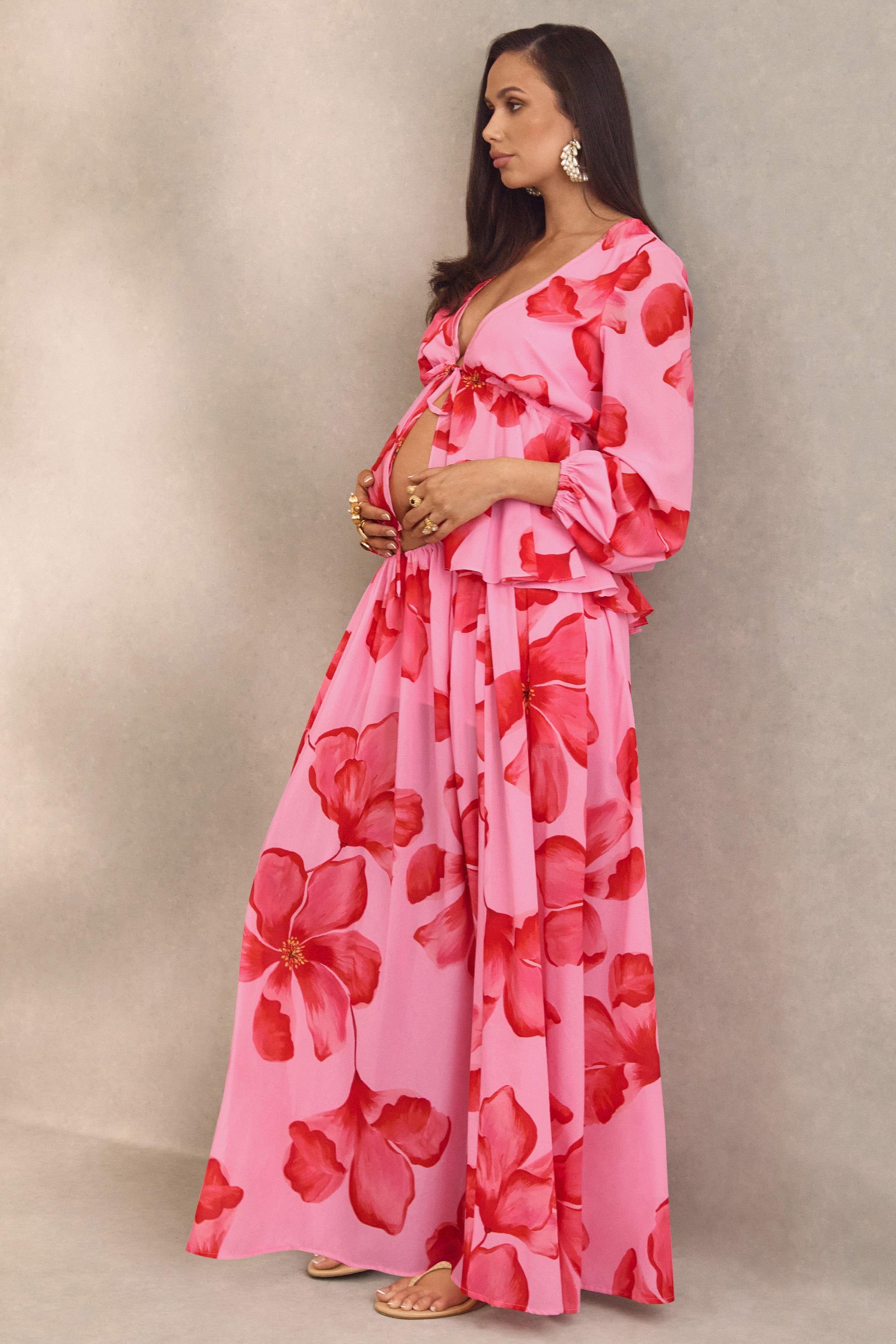 Asella | Pink Chiffon Maxi Skirt