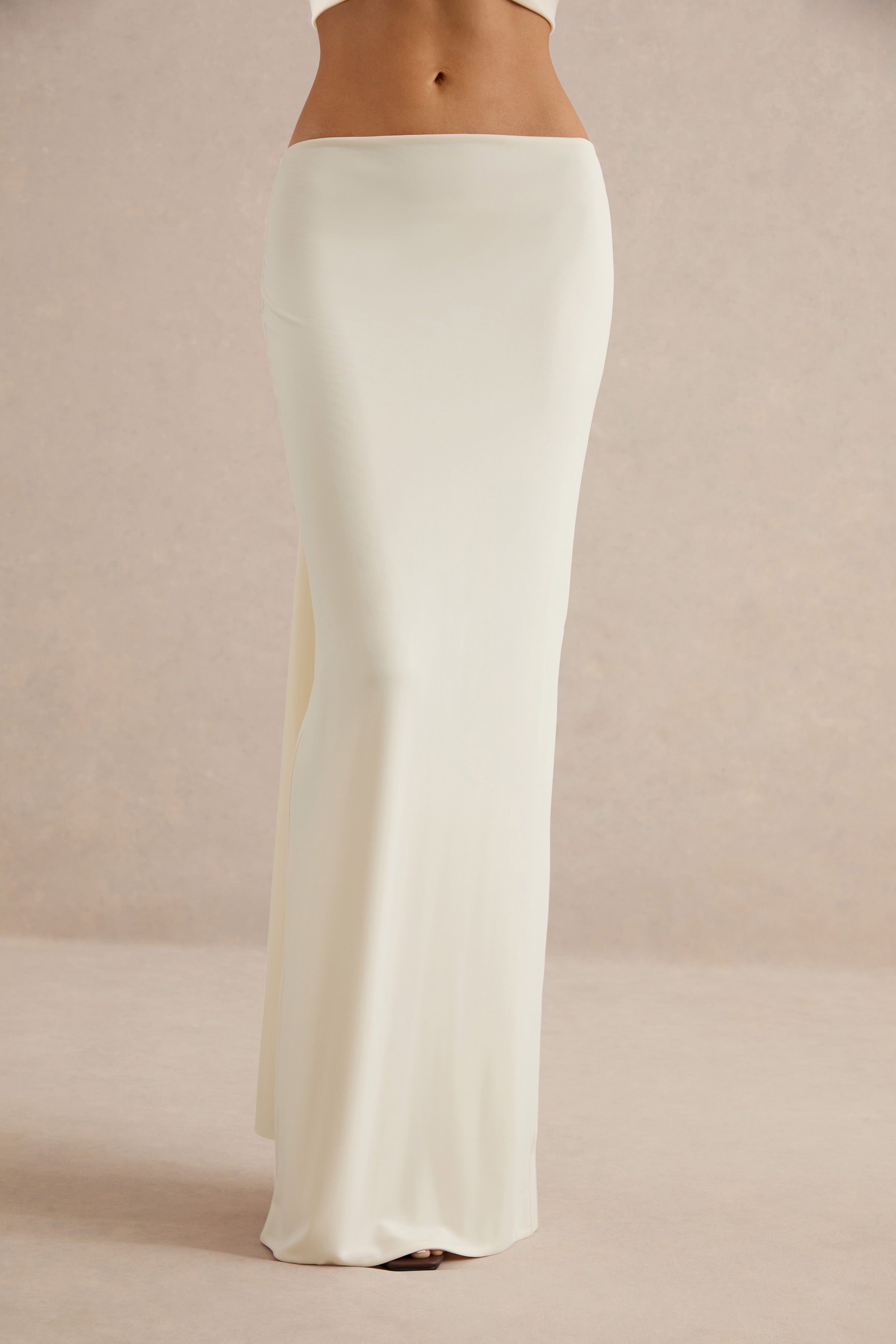 Koralia | Cream High Waist Maxi Skirt
