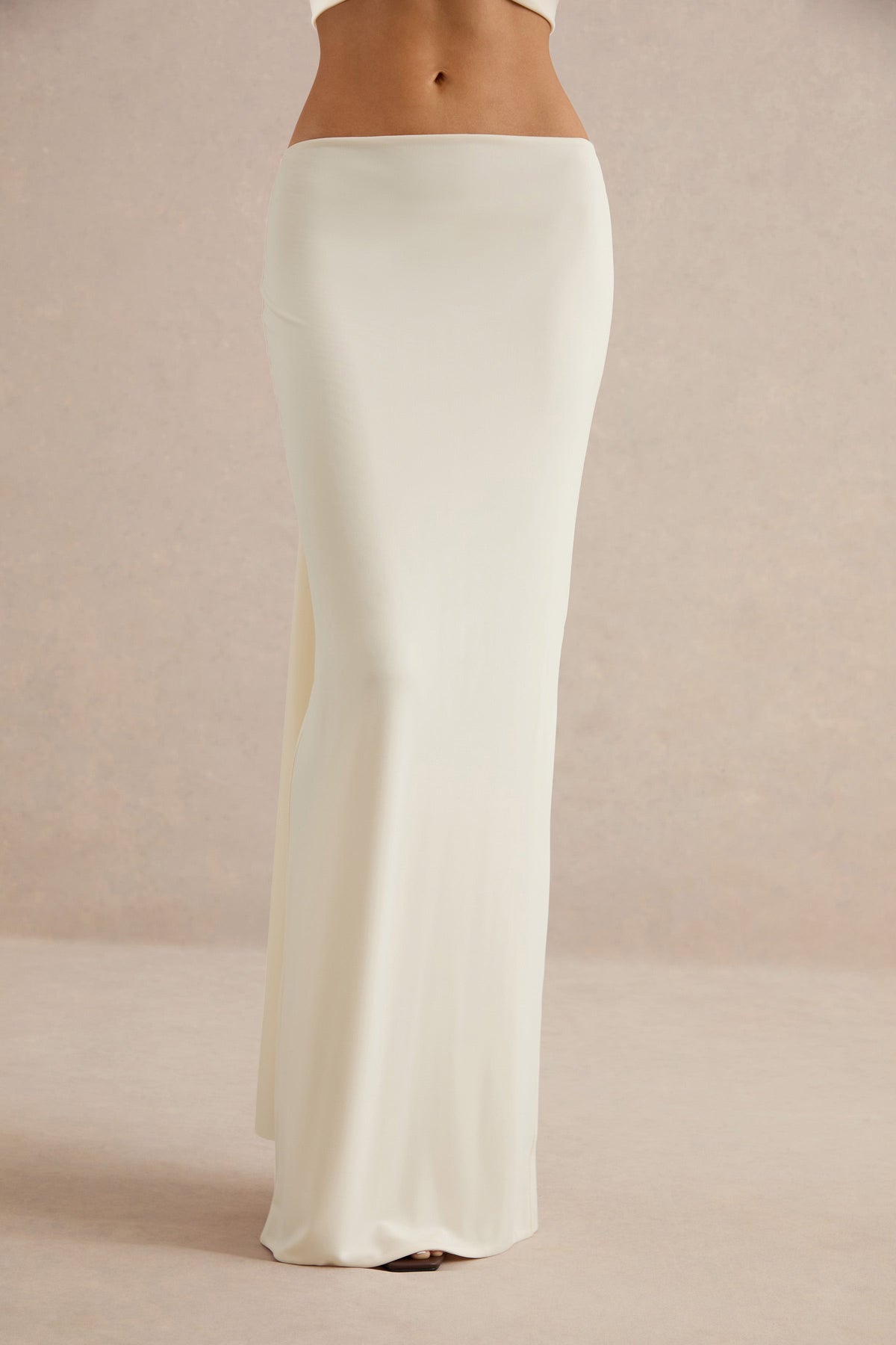 Koralia | Cream High Waist Maxi Skirt