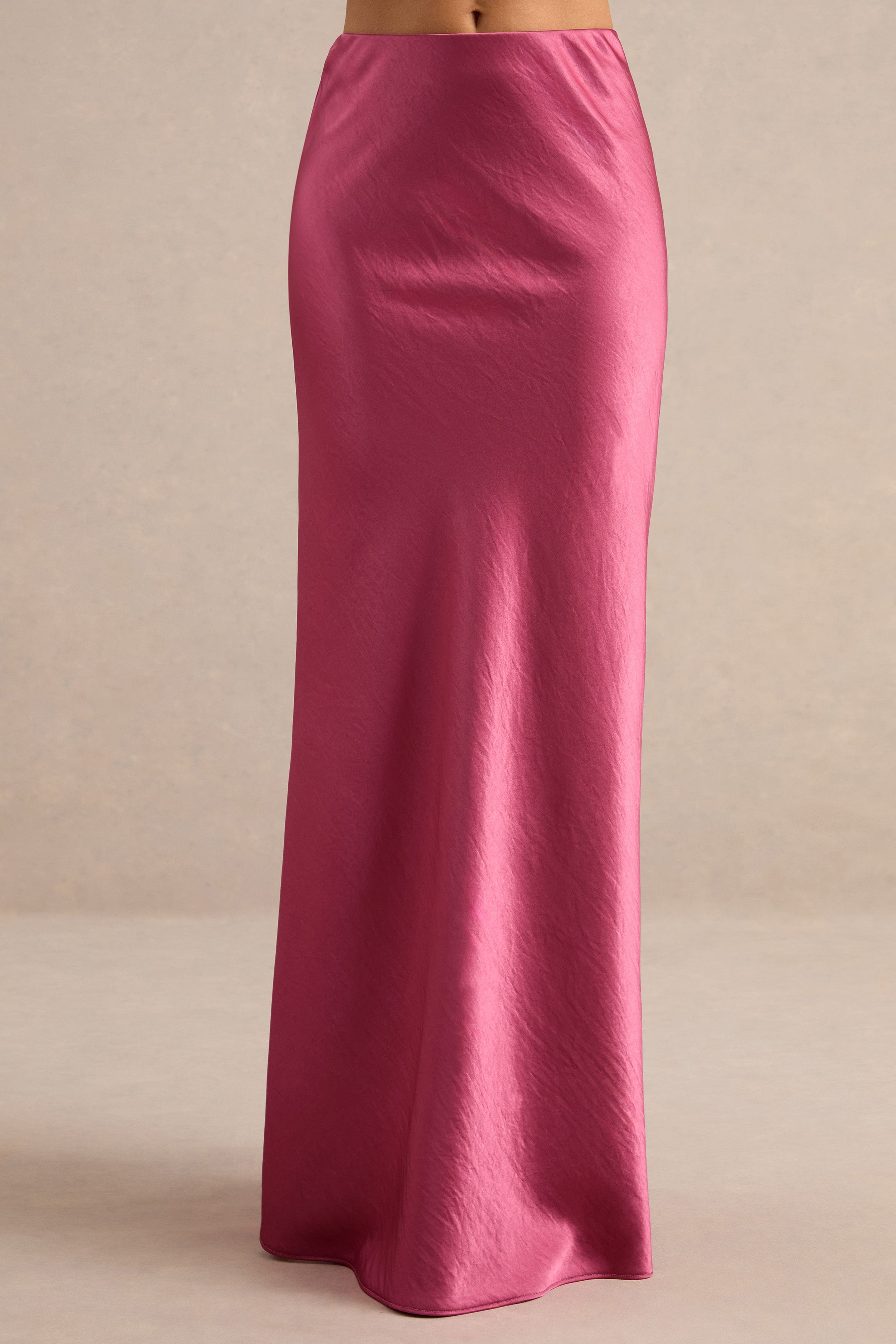 Lareina | Hot Pink Satin Maxi Skirt