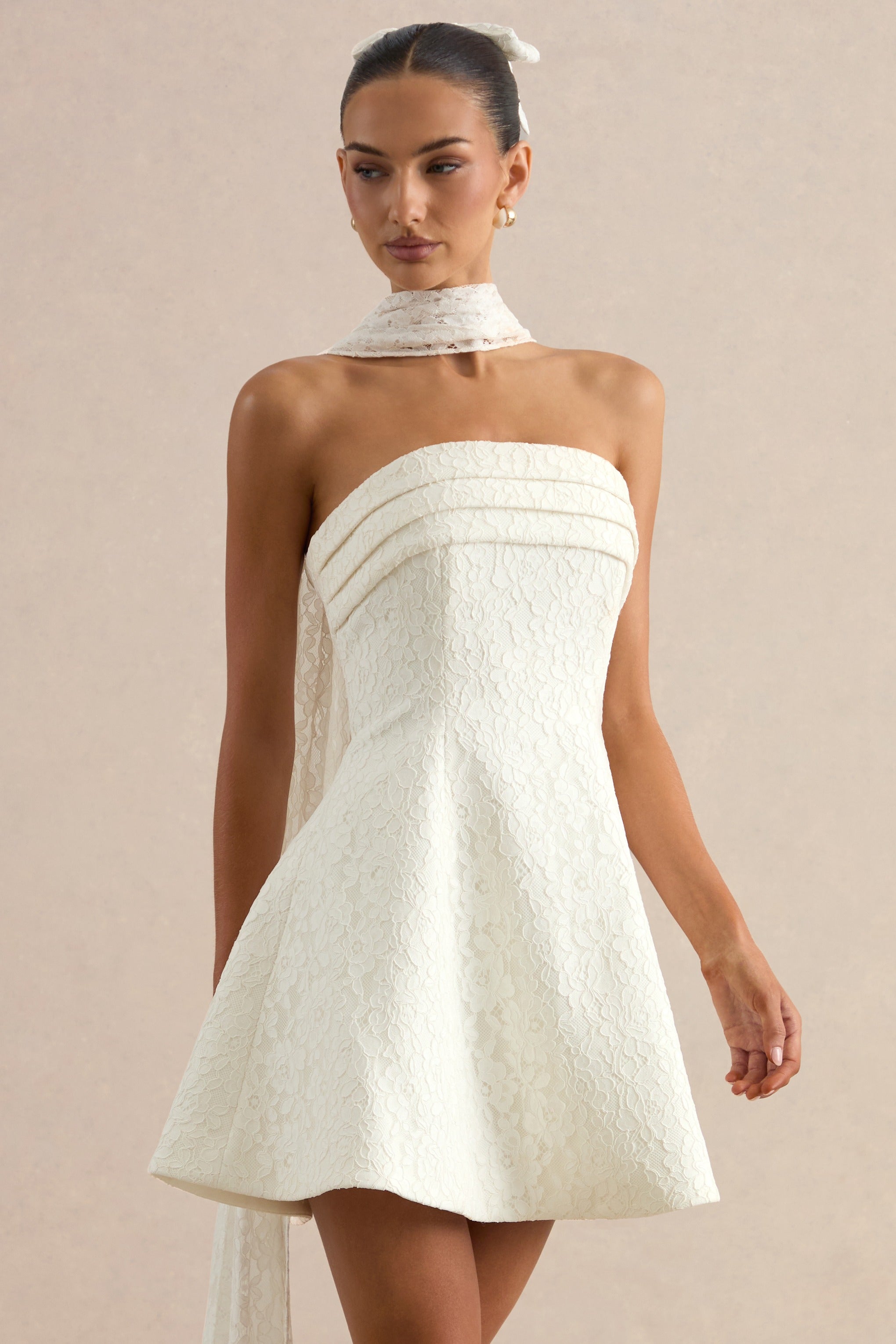 Taryna | White Lace Hair Bow