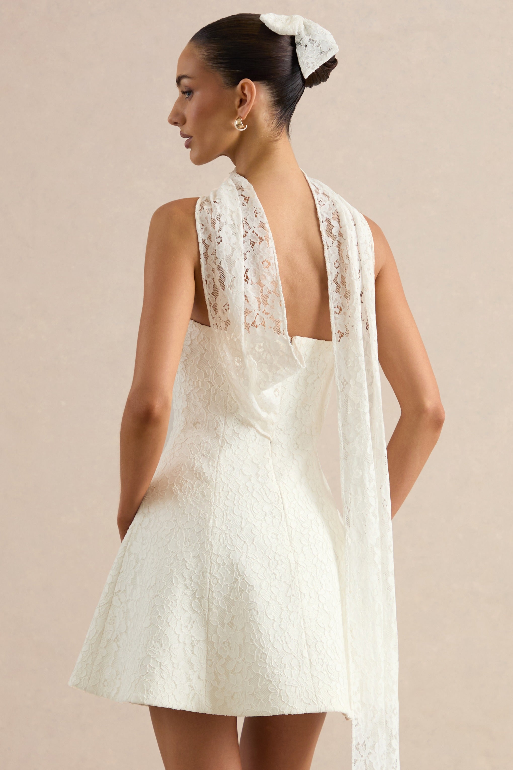 Taryna | White Lace Hair Bow