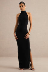 Arlise | Black Halter-Neck Maxi Dress