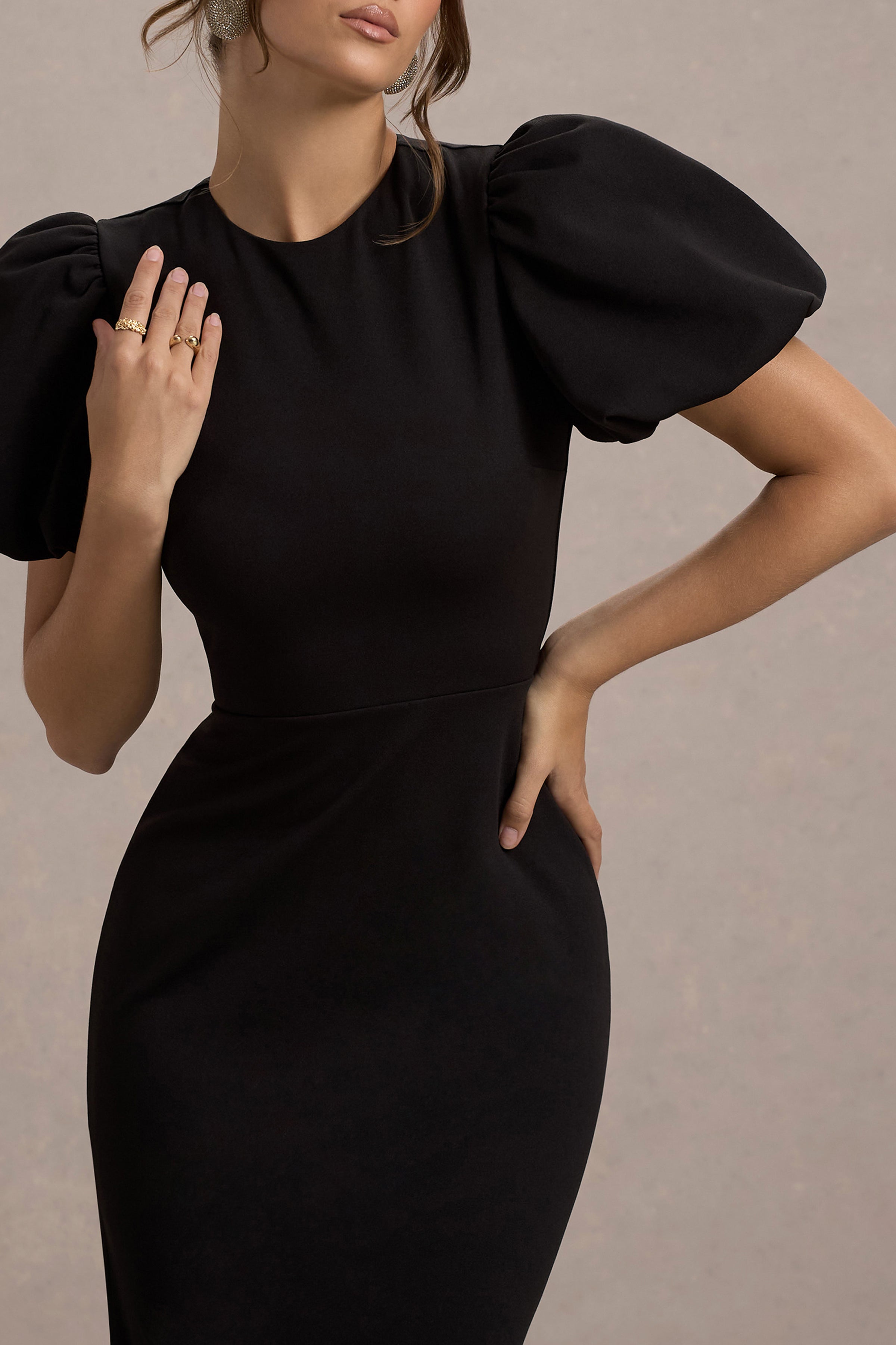 Love Letters | Black Puff-Sleeve Maxi Dress