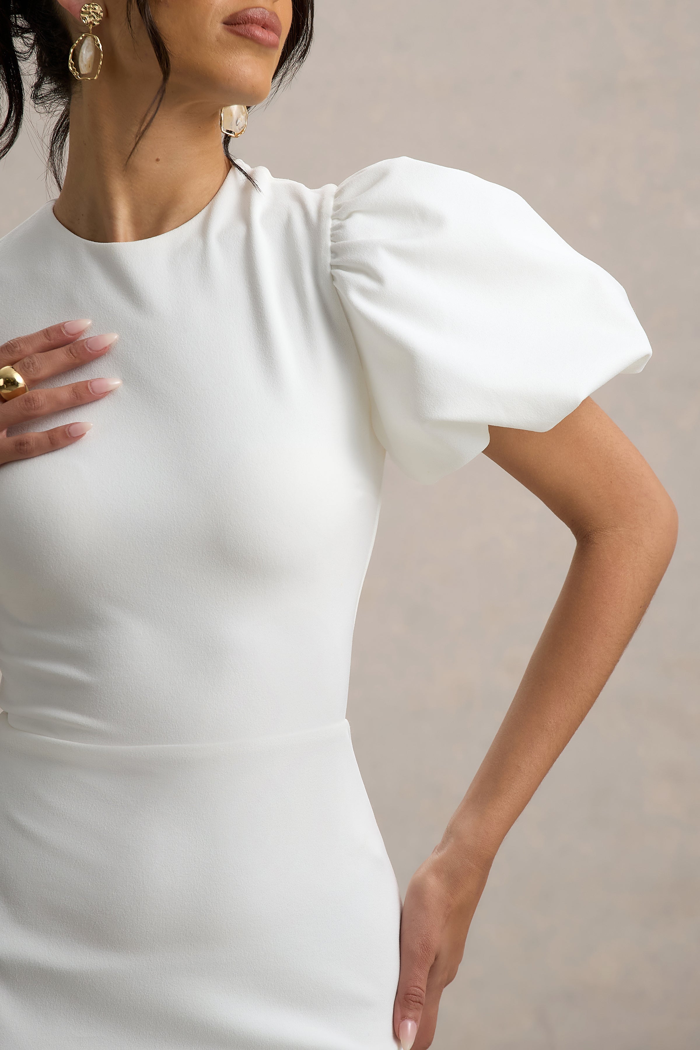 Love Letters | White Puff-Sleeve Maxi Dress