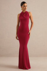 Lyrielle | Red Halter-Neck Maxi Dress