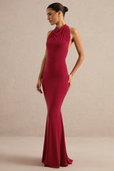 Lyrielle | Red Halter-Neck Maxi Dress