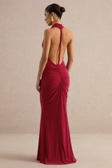 Lyrielle | Red Halter-Neck Maxi Dress